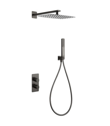 Conjunto de duche Termostático Encastrado na parede FIRENZE Black gun metal
