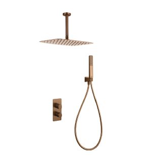Conjunto de duche Termostático Encastrado no teto SASSARI Ouro rosa