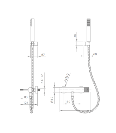 Torneira de Duche Monocomando GENOVA Ouro rosa