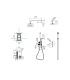 Conjunto de duche Monocomando Encastrado na parede GENOVA Cromo