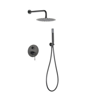 Conjunto de duche Monocomando Encastrado na parede GENOVA Black gun metal