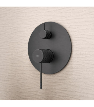Conjunto de duche Monocomando Encastrado na parede GENOVA Black gun metal
