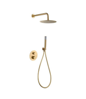Conjunto de duche Termostático Encastrado na parede GENOVA Ouro