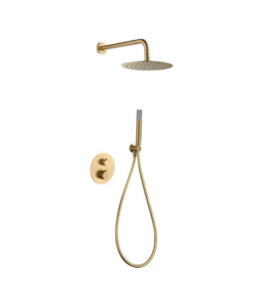 Conjunto de duche Termostático Encastrado na parede GENOVA Ouro