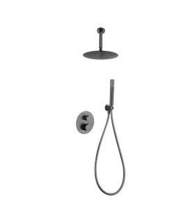 Conjunto de duche Termostático Encastrado no teto PIAMONTE Black gun metal