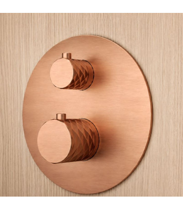 Conjunto de duche Termostático Encastrado no teto PIAMONTE Ouro rosa