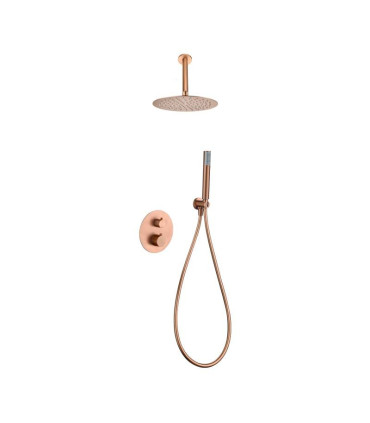 Conjunto de duche Termostático Encastrado no teto PIAMONTE Ouro rosa