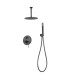 Conjunto de duche Monocomando Encastrado no teto PIAMONTE Black gun metal