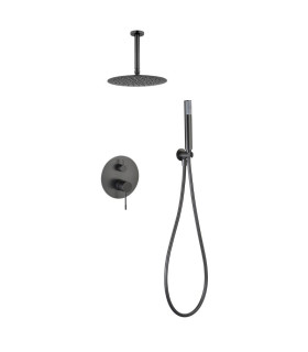Conjunto de duche Monocomando Encastrado no teto PIAMONTE Black gun metal