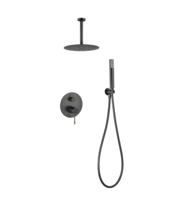 Conjunto de duche Monocomando Encastrado no teto PIAMONTE Black gun metal