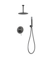 Conjunto de duche Monocomando Encastrado no teto PIAMONTE Black gun metal