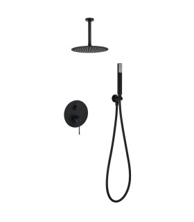 Conjunto de duche Monocomando Encastrado no teto PIAMONTE Preto