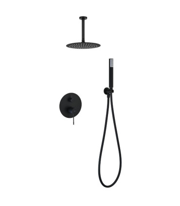 Conjunto de duche Monocomando Encastrado no teto PIAMONTE Preto