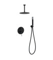 Conjunto de duche Monocomando Encastrado no teto PIAMONTE Preto