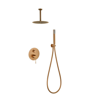 Conjunto de duche Monocomando Encastrado no teto PIAMONTE Ouro rosa