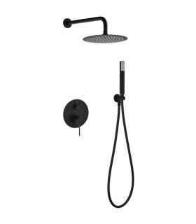 Conjunto de duche Monocomando Encastrado na parede BLESS Preto