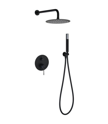 Conjunto de duche Monocomando Encastrado na parede BLESS Preto