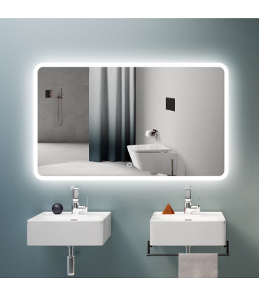 Espelho Retangular com luz LED frontal ELENA