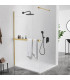 Resguardo de duche fixo com toalheiro e prateleira FRESH Ouro