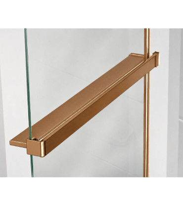 Resguardo de duche fixo com toalheiro e prateleira FRESH Bronze