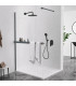 Resguardo de duche fixo com toalheiro e prateleira FRESH Black gun metal