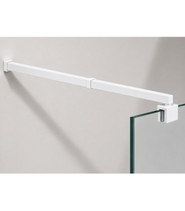 Resguardo de duche fixo com vidro decorado TEXAS Branco