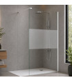 Resguardo de duche fixo com vidro decorado TEXAS Branco