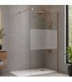 Resguardo de duche fixo com vidro decorado TEXAS Cobre