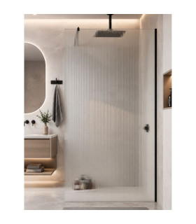 Painel fixo de duche com vidro canelado ARIZONA Preto