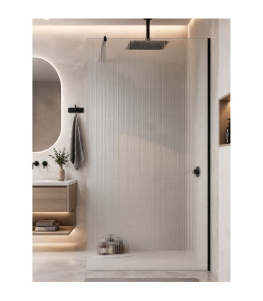 Painel fixo de duche com vidro canelado ARIZONA Preto