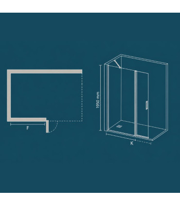 Painel fixo de duche com porta basculante OREGON Preto