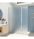 Painel fixo de duche com porta basculante e vidro fosco OREGON Prata