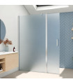 Painel fixo de duche com porta basculante e vidro fosco OREGON Prata