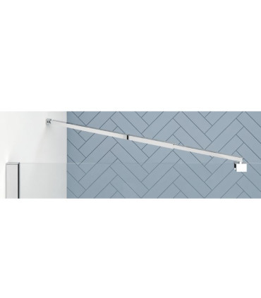 Painel fixo de duche com porta basculante e vidro fosco OREGON Prata