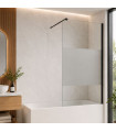 Painel fixo da banheira com vidro decorado TEXAS Preto