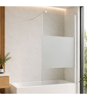 Painel fixo da banheira com vidro decorado TEXAS Branco