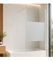 Painel fixo da banheira com vidro decorado TEXAS Branco