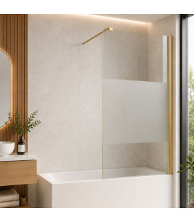 Painel fixo da banheira com vidro decorado TEXAS Ouro