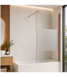 Painel fixo da banheira com vidro decorado TEXAS Cobre