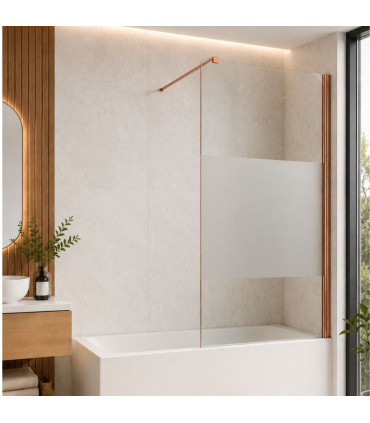 Painel fixo da banheira com vidro decorado TEXAS Cobre