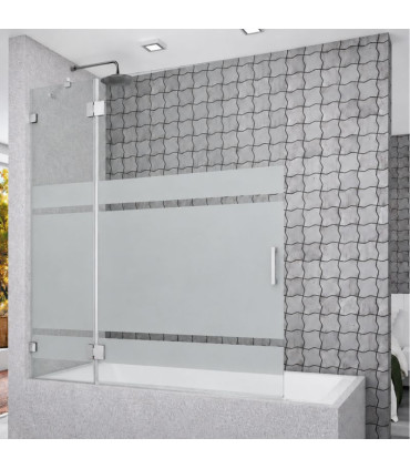 Painel fixo da banheira com porta rebatível INDIANA Prata