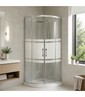 Resguardo de duche semicircular MONTANA Decorada