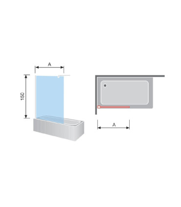 Painel fixo da Banheira  S300 Prata Brilho