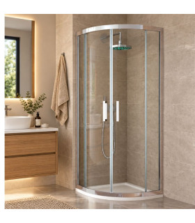 Resguardo de duche semicircular S300 Prata Brilho