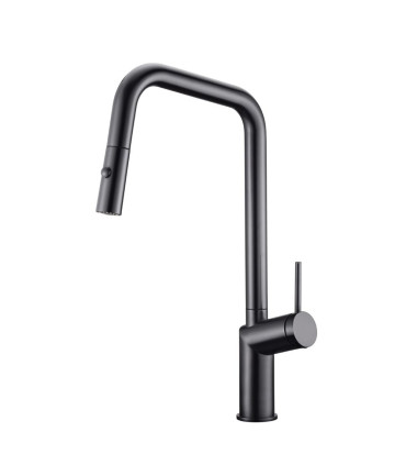 Torneira de cozinha com bico retrátil BONN Black gun metal