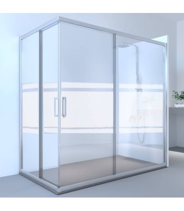 Resguardo de duche angular 2 fixos + 2 deslizantes MONTANA Decorada