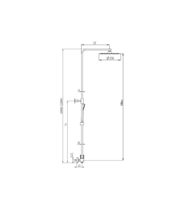 Conjunto de duche INVERTER C Ouro PVD