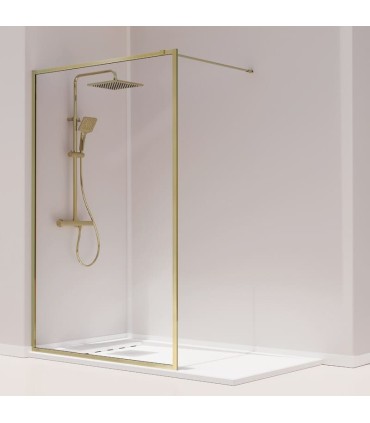 Resguardo de duche vidro fixo FRESH Moldura Gold