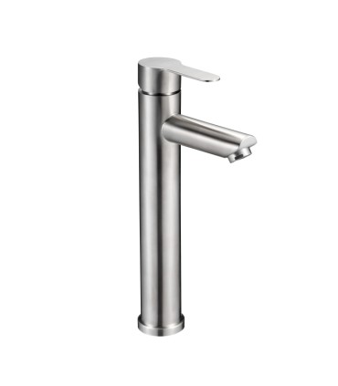 Torneira de lavatório cano alto IONY aço escovado