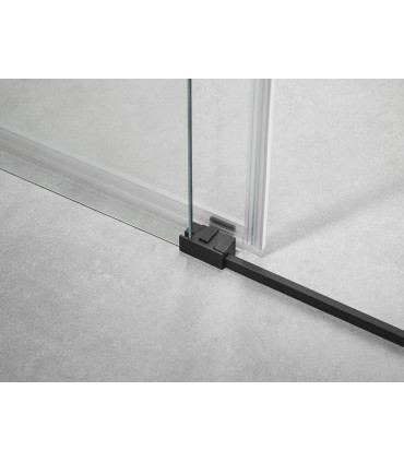 Resguardo de duche Angular 2 Fixos + 2 Deslizantes BASIC PRETO